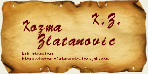 Kozma Zlatanović vizit kartica